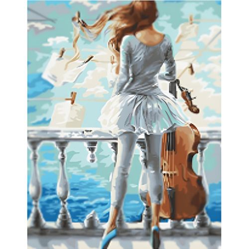 W5084 Комплeкт за рисуване по номера Момиче с цигулка