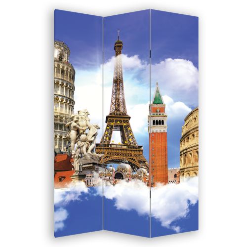 P0367 Decorative Screen Room devider European symbols (3,4,5 or 6 panels)