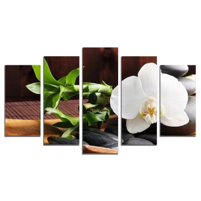 Canvas wall art with white orchid SPA
