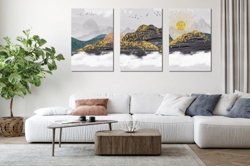 0950 Wall art decoration (set of 3 pieces) Abstract landscape