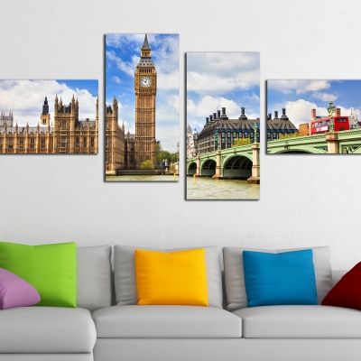 0197 Wall art decoration (set of 4 pieces) London
