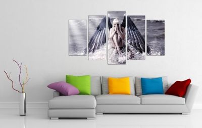 wall art decoration with angel-woman