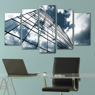 0218 Wall art decoration (set of 5 pieces) Office building