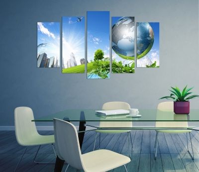 Декоративно пано за офис с еко планета