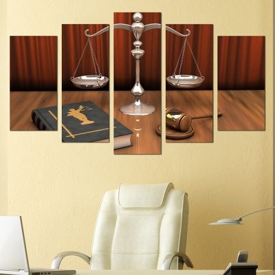 0223 Wall art decoration (set of 5 pieces) Law