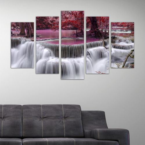 0243 Wall art decoration (set of 5 pieces) Fairy waterfalls