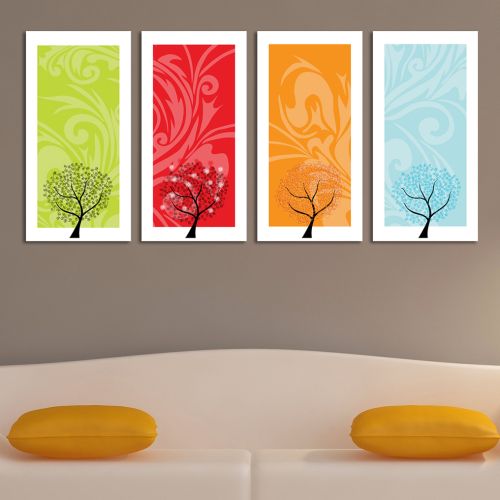 0289  Set of 4 wall art decoration  Seasons