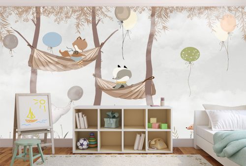 T9334 Wallpaper Fairytale forest animals