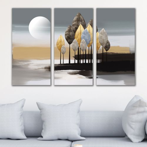 1105 Wall art decoration (set of 3 pieces) Abstract Landscape - Silent Sunset
