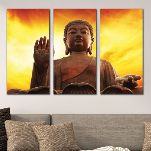 0344 Wall art decoration (set of 3 pieces) Buddha