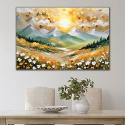 1120 Wall art decoration Light above the peaks - abstract mountain landscape