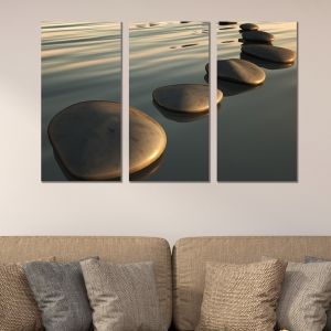 0346 Wall art decoration (set of 3 pieces)  Step stones in the sea