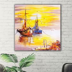 1129 Wall art decoration Golden Pier - abstract seascape