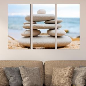 0042 Wall art decoration (set of 3 pieces) Stones