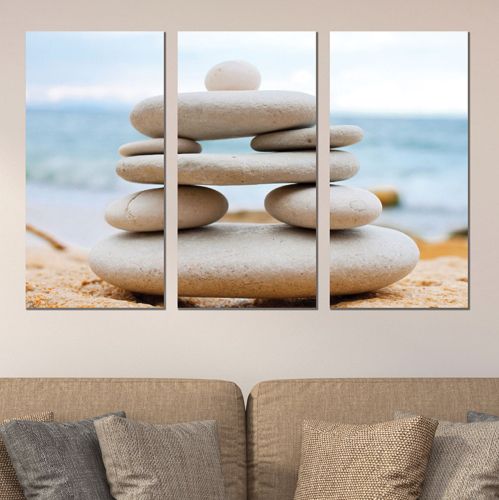 0042 Wall art decoration (set of 3 pieces) Stones