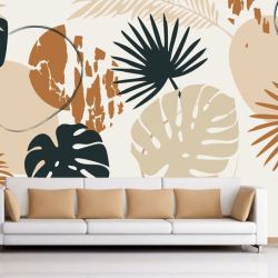 T0891 Wallpaper Tropical leaves