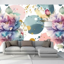 T0986 Wallpaper Roses in pasel colors