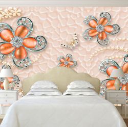T9006 Wallpaper 3D Abstract flowers 