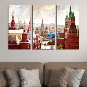 0376 Картина пано от 3 части Москва