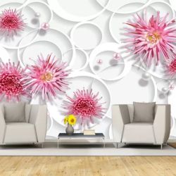 T9190 Wallpaper 3D Flowers and pearls