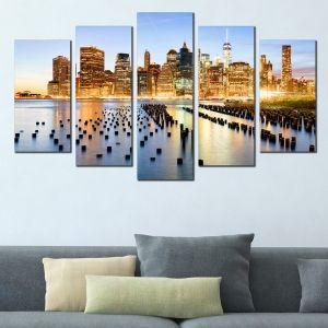 0379 Wall art decoration (set of 5 pieces) New York