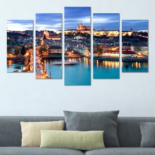 0385 Wall art decoration (set of 5 pieces) Prague