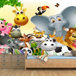 T9317 Wallpaper Funny Jungle Animals