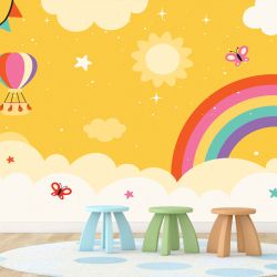 T9343 Wallpaper Colorful rainbow and balloons
