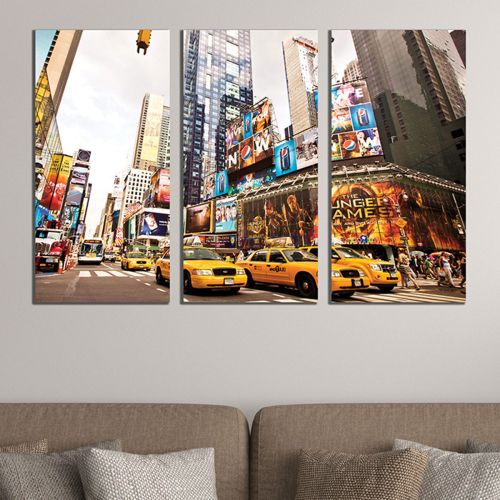 0406 Wall art decoration (set of 3 pieces) New York cabs