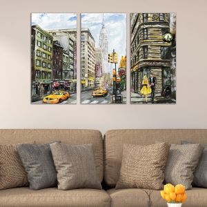 0414 Wall art decoration (set of 3 pieces) New York 