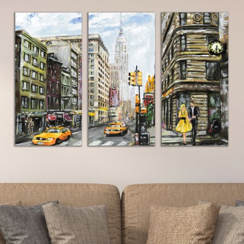 0414 Wall art decoration (set of 3 pieces) New York 