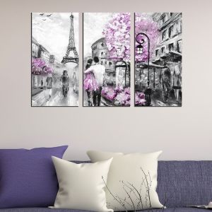 0417 Wall art decoration (set of 3 pieces) Lovers in Paris