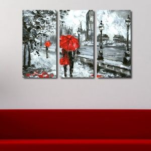 0418 Wall art decoration (set of 3 pieces) Lovers in London