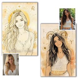 1161 Zodiac portrait from a photo - the magic of the zodiac signs