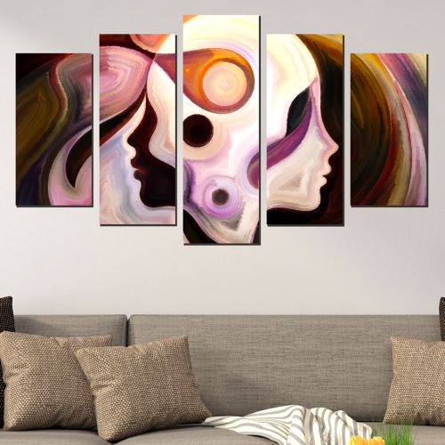 0454 Wall art decoration (set of 5 pieces) Essence