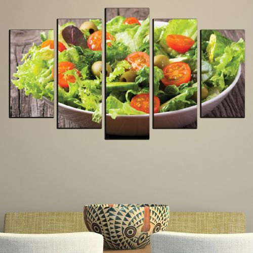 0486 Wall art decoration (set of 5 pieces) Fresh salad