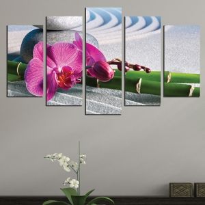 0585 Wall art decoration (set of 5 pieces) Zen composition