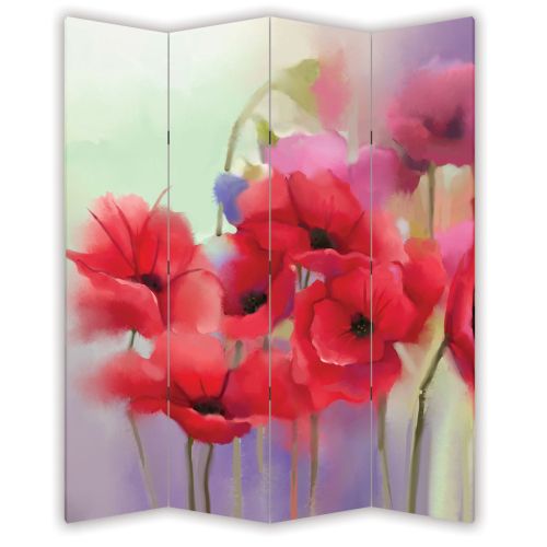P0240 Decorative Screen Room divider Poppies (3,4,5 or 6 panels)