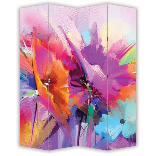 P0667 Decorative Screen Room divider Abstract flowers (3,4,5 or 6 panels)