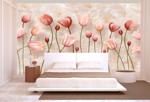 T9002 Wallpaper 3D Delicate tulips