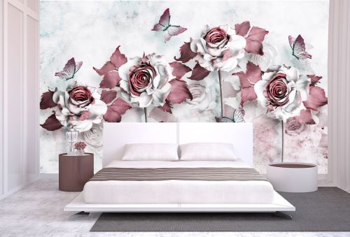 T9059 Wallpaper 3D Abstract roses