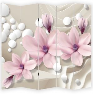 P9026 Decorative Screen Room divider Magnolias and spheres (3,4,5 or 6 panels)