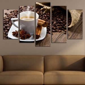 0797 Wall art decoration (set of 5 pieces) Aromatic coffee