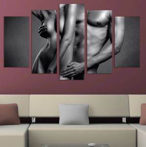 0823 Wall art decoration (set of 5 pieces) Passion