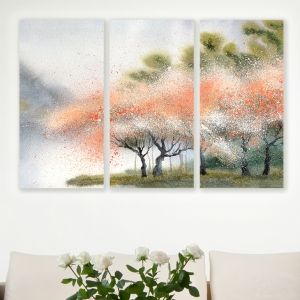 0008 Wall art decoration (set of 3 pieces)  Flowering forest