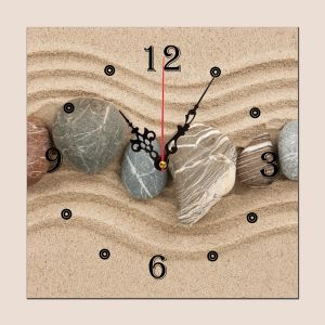 C0046_1 Стенен часовник с принт Пясък и камъчета