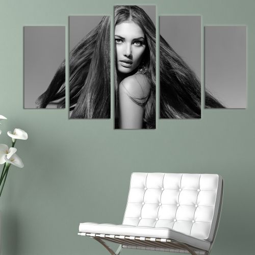 0151  Wall art decoration (set of 5 pieces) Beautiful hair