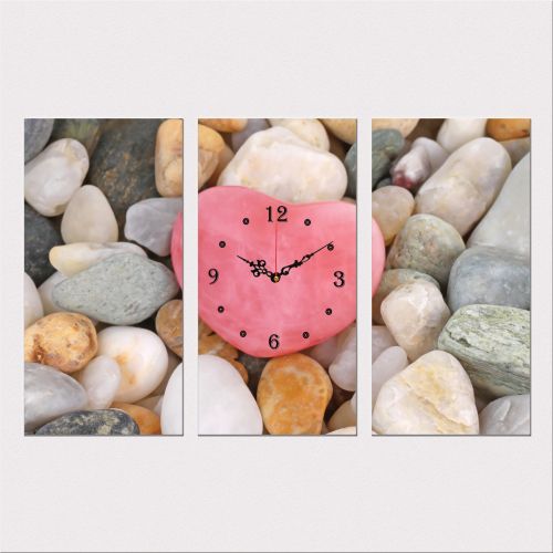 C0316_3 Clock with print 3 pieces Stones