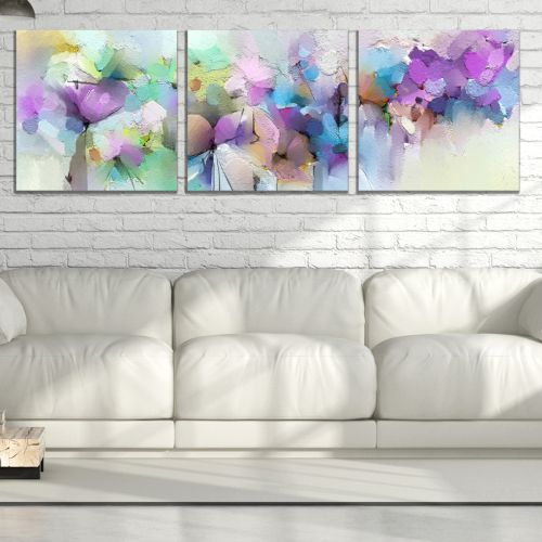 0871 Wall art decoration (set of 3 pieces) Abstract flowers