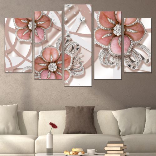 9187  Wall art decoration (set of 5 pieces) Jewelry and diamonds